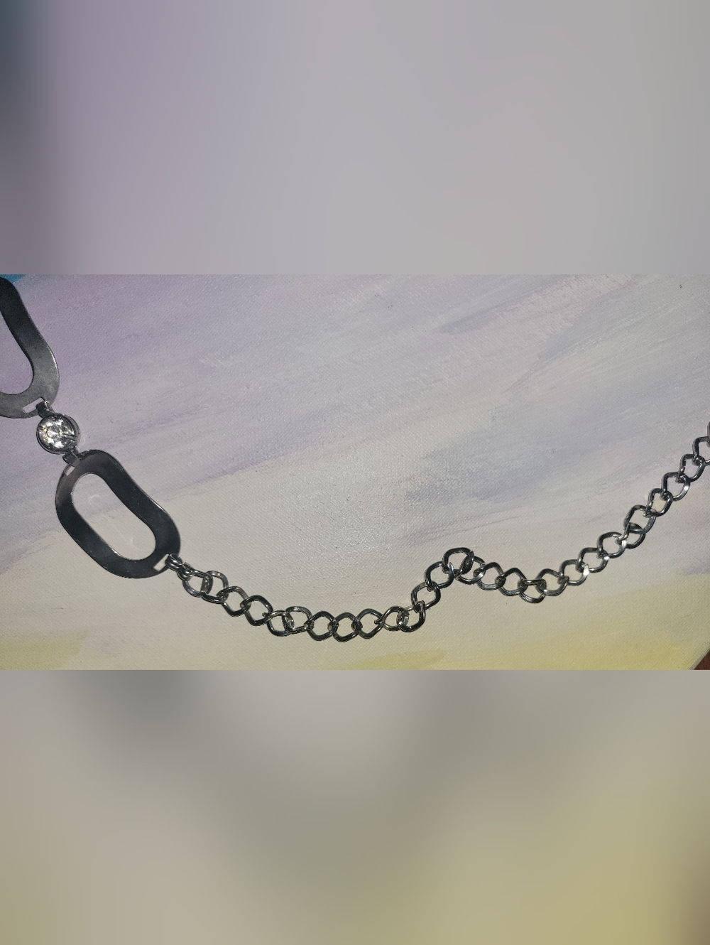 Silver Tone Rhinestone Chain Waist Belt - Picture 5 of 6